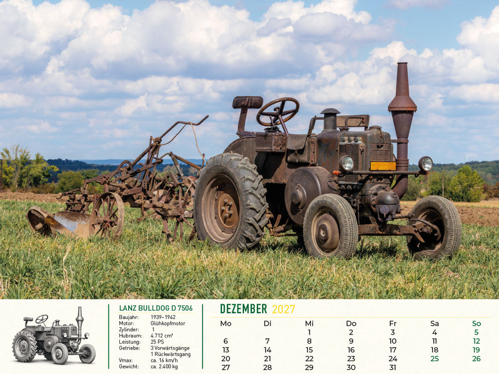 Lanz Bulldog – Tradition trifft Leidenschaft Kalender 2027
