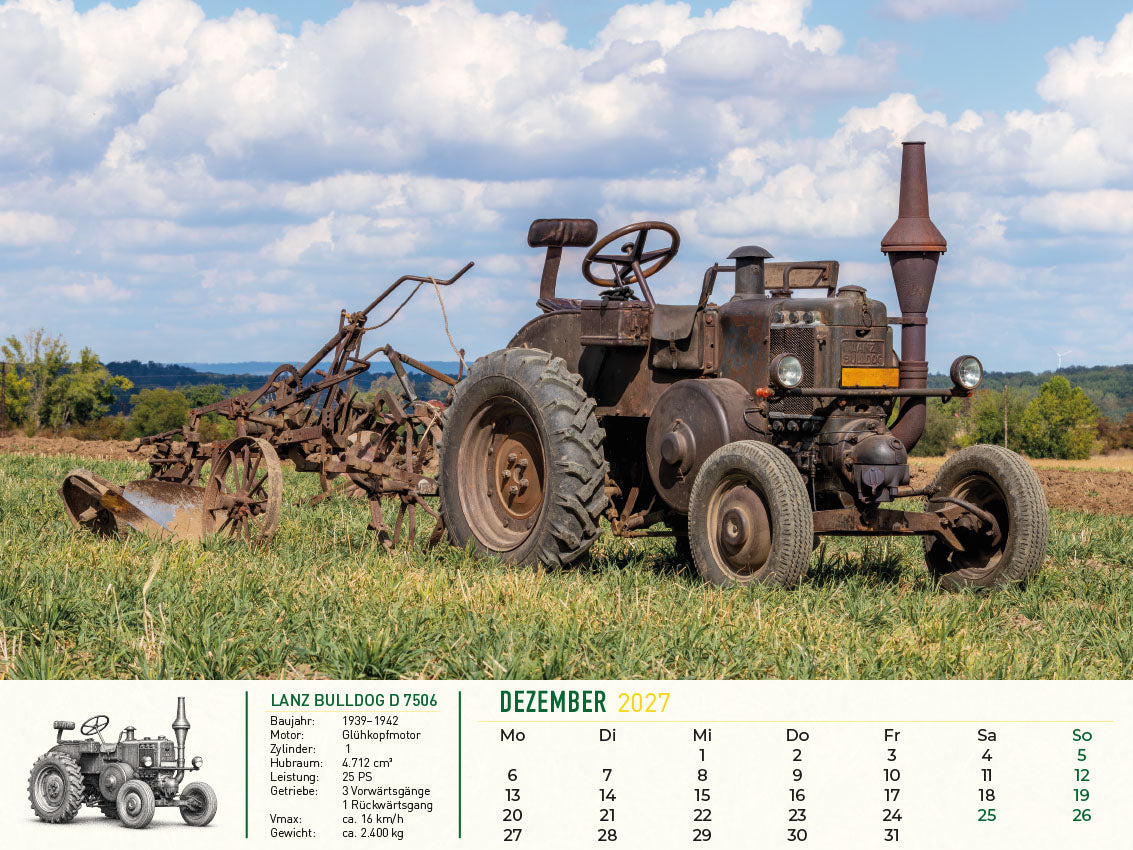 Lanz Bulldog – Tradition trifft Leidenschaft Kalender 2027
