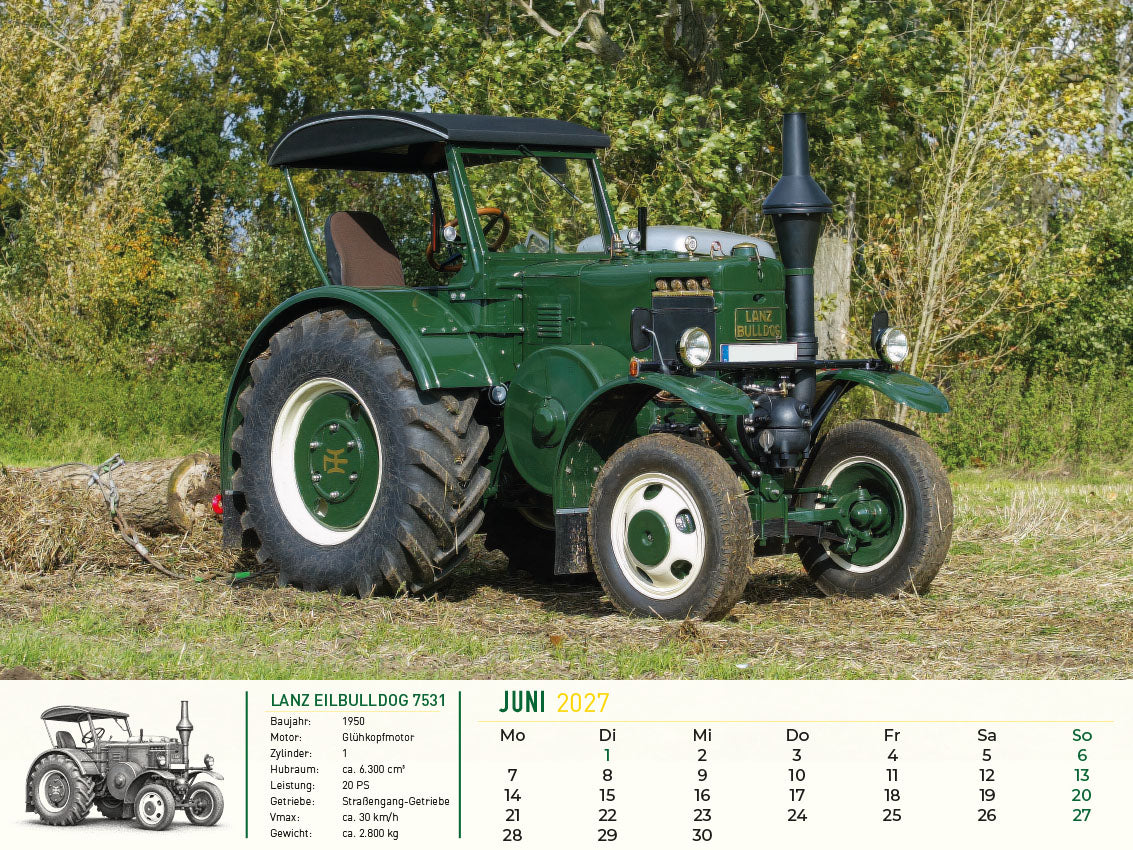 Lanz Bulldog – Tradition trifft Leidenschaft Kalender 2027